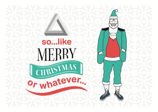 Hipster-Weihnachtsvektor mit sarkastischer Botschaft — Stockvektor