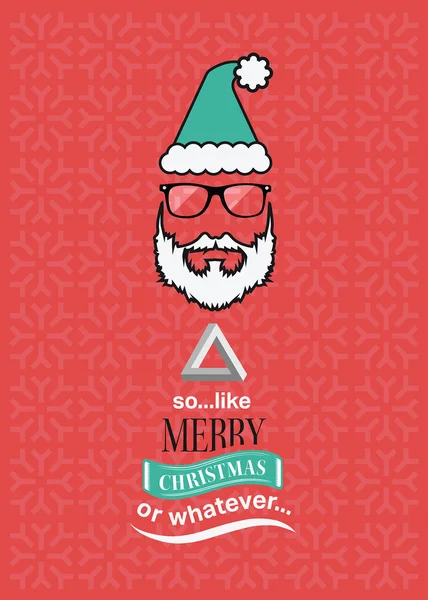 Hipster vector de Navidad con mensaje sarcástico — Vector de stock