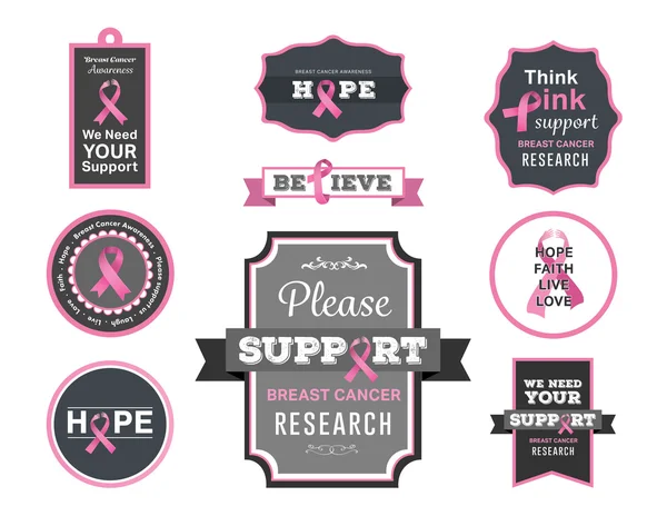 Breast cancer awareness vektor med text — Stock vektor