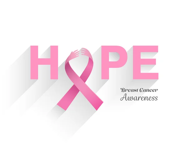 Sensibilización sobre el cáncer de mama mensaje de esperanza — Vector de stock
