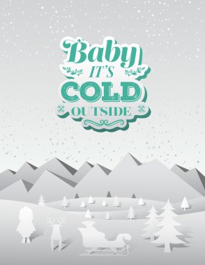 Onun soğuk Noel vektör dışında bebeğim
