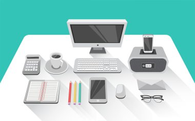 Masa oda ofis içinde bilgisayar ile