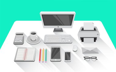 Masa oda ofis içinde bilgisayar ile