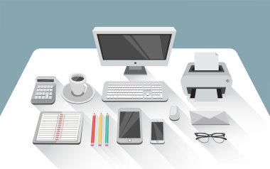 Masa oda ofis içinde bilgisayar ile