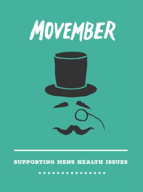 Movember reklam vektör metin ve grafik