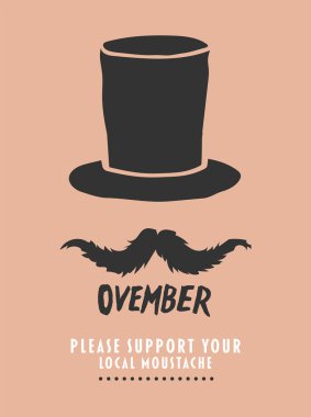 Movember advertisement vector with text and graphic clipart
