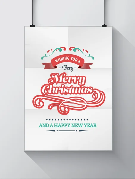 Christmas greeting message with illustrations on poster — Stock Vector