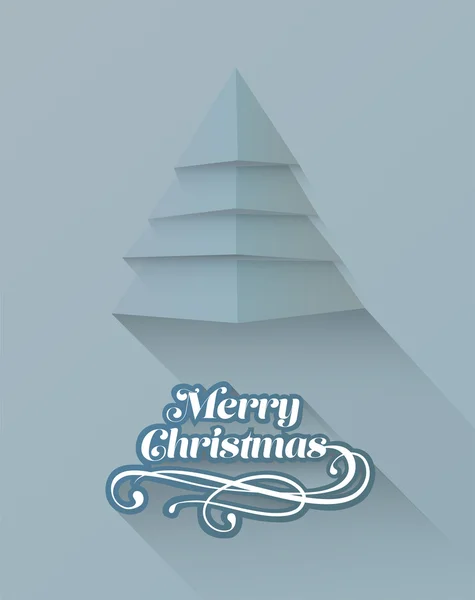 Message de vœux de Noël avec design d'arbre — Image vectorielle