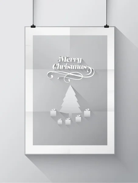 Merry christmas vector on poster vector — Stock Vector