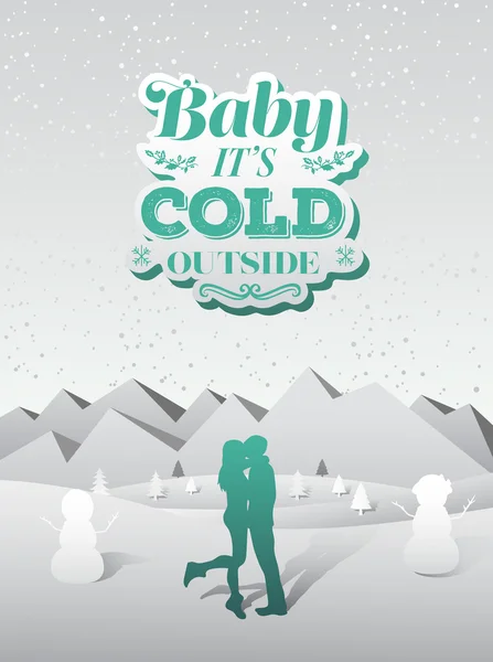 Baby its cold outside christmas vector — Stock Vector