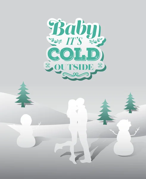 Baby its cold outside christmas vector — Stock Vector