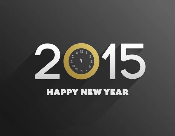 Happy new year 2015 vector on black — Stock Vector