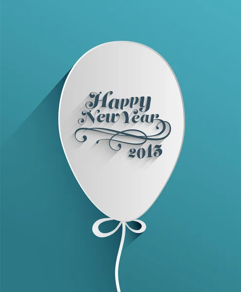 Happy new year message in balloon — Stock Vector