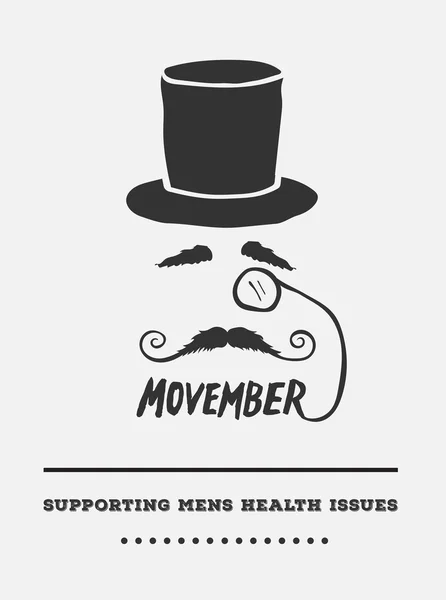 Movember reklama wektor z tekstu i grafiki — Wektor stockowy