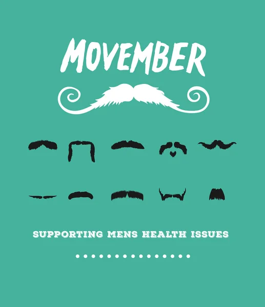 Movember reklama vektor s textu a grafiky — Stockový vektor