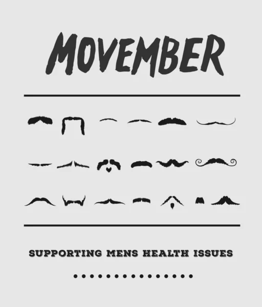 Movember reklama vektor s textu a grafiky — Stockový vektor