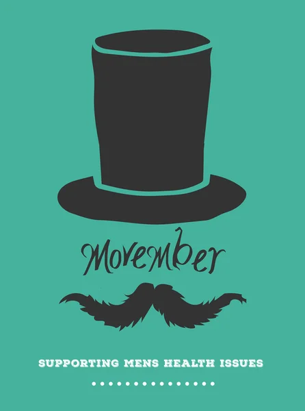 テキストとグラフィックの Movember 広告ベクトル — ストックベクタ