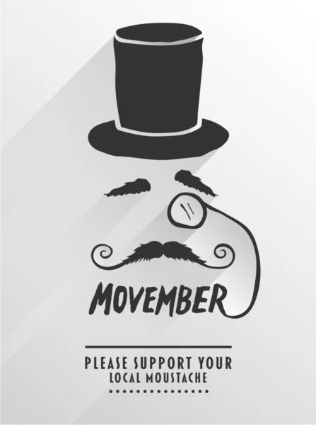 Movember reklama vektor s textu a grafiky — Stockový vektor