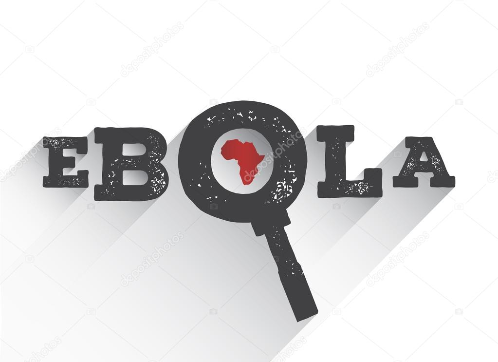 Ebola under the magnifying glass vector