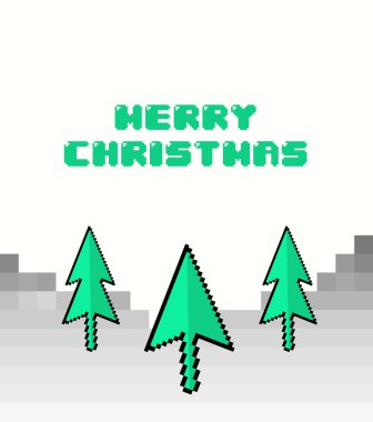 Neşeli Noel vektör retro video oyun tarzı