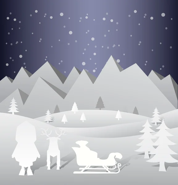 Christmas vector with cute characters — Stock Vector