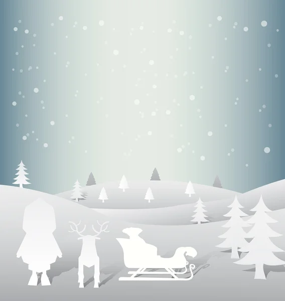 Christmas vector with cute characters — Stock Vector