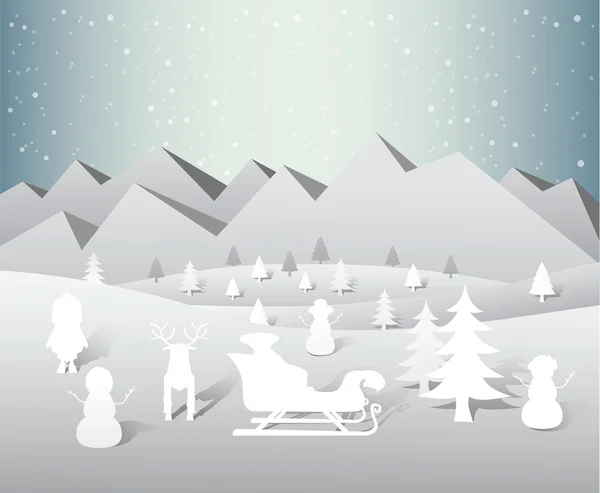 Christmas vector with cute characters — Stock Vector