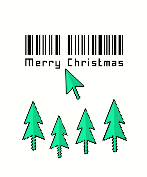 Merry christmas vector in retro video game style — Stock Vector