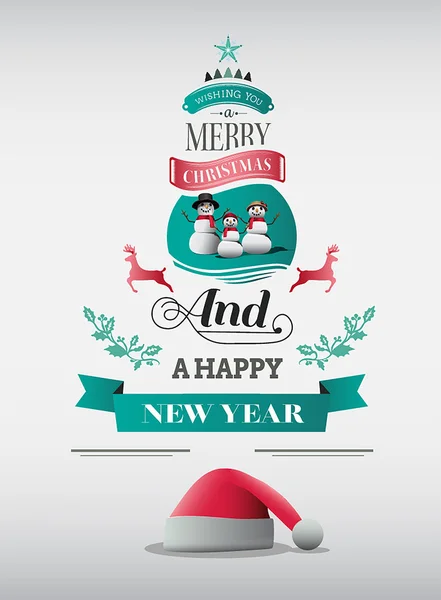 Merry christmas and happy new year vector — Stock Vector