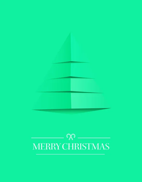 Minimal merry christmas vector in green — Stock Vector