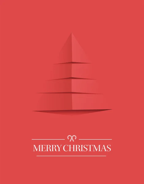 Minimal merry christmas vector in red — Stock Vector