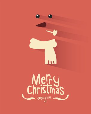 Kardan adam ile neşeli Noel vektör  