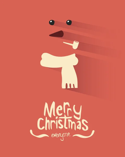 Merry christmas vector with snowman — Stock Vector