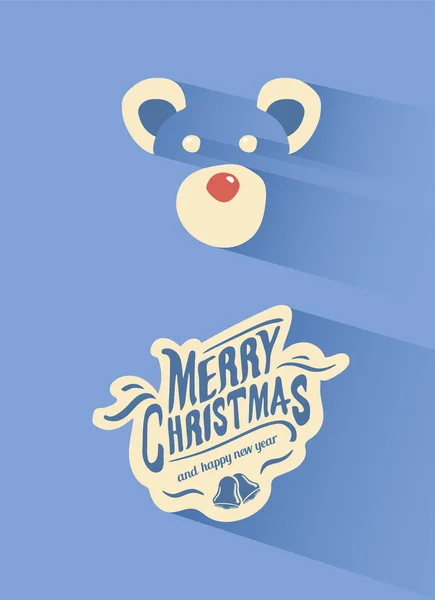 Frohe Weihnachten mit Bär — Stockvektor