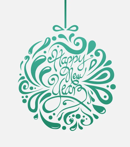 Stylish happy new year design in green — Stock Vector