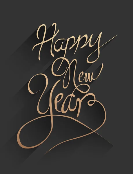 Feliz año nuevo vector en relieve negro y oro — Vector de stock