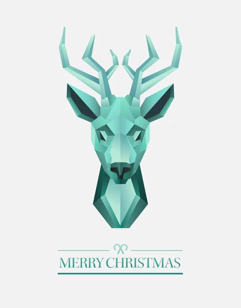 Merry christmas vector with hipster reindeer design — Stock Vector