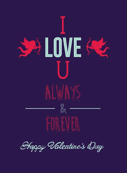 Valentines day vector with cute message — Stock Vector