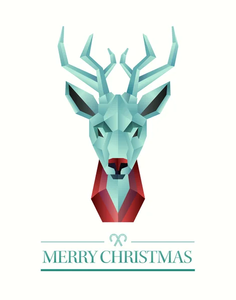 Merry christmas vector with hipster reindeer design — Stock Vector