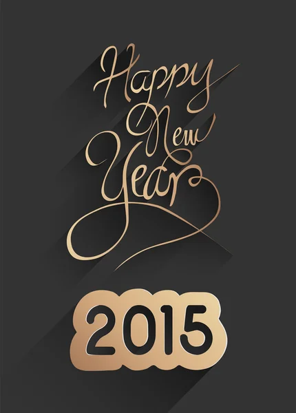 Elegante feliz año nuevo diseño en negro y oro — Vector de stock