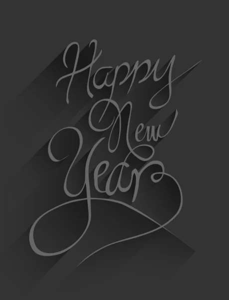 Feliz año nuevo vector en relieve negro — Vector de stock