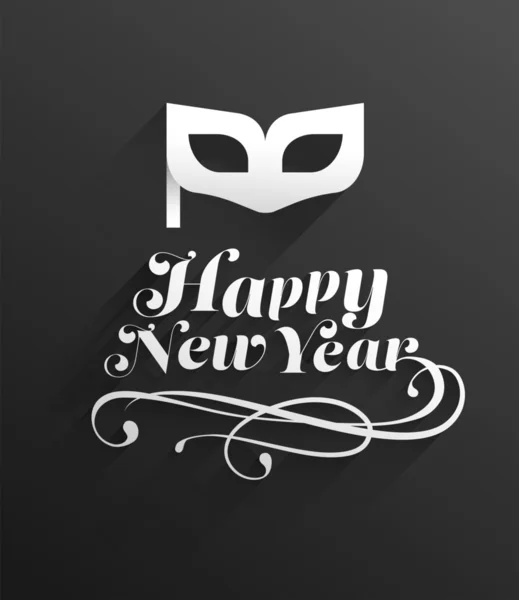 Feliz ano novo vetor com máscara — Vetor de Stock