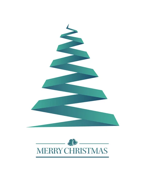 Merry christmas vector with tree — Stock Vector