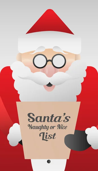 Cute santa claus with list vector — Stock Vector