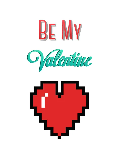 Be my valentine vector with heart — Stock Vector