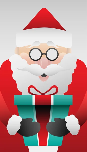 Cute santa claus with gift vector — Stock Vector