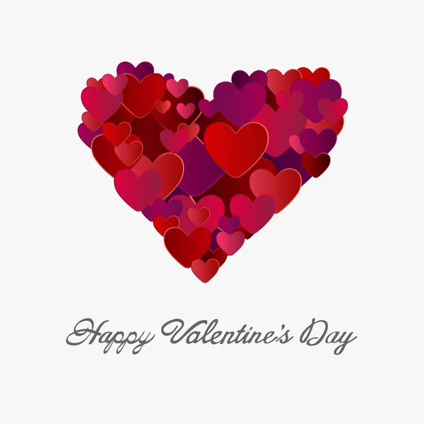 Happy valentines day vector with hearts — Stock Vector