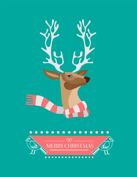 Festive reindeer with message vector — Stock Vector