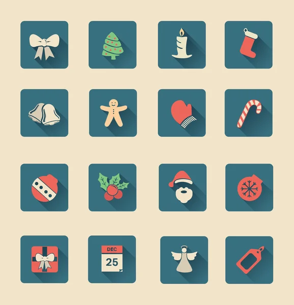 Hipster stil vektör Christmas Icons — Stok Vektör