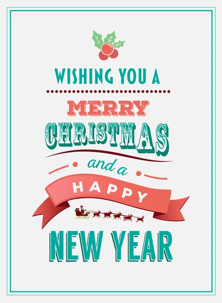 Merry christmas and happy new year vector — Stock Vector